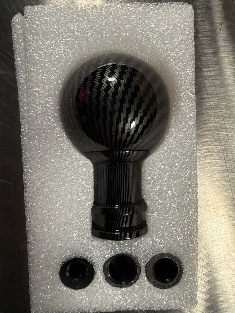 vcoyeix Round Carbon Fiber Style Car Gear Shift Knob